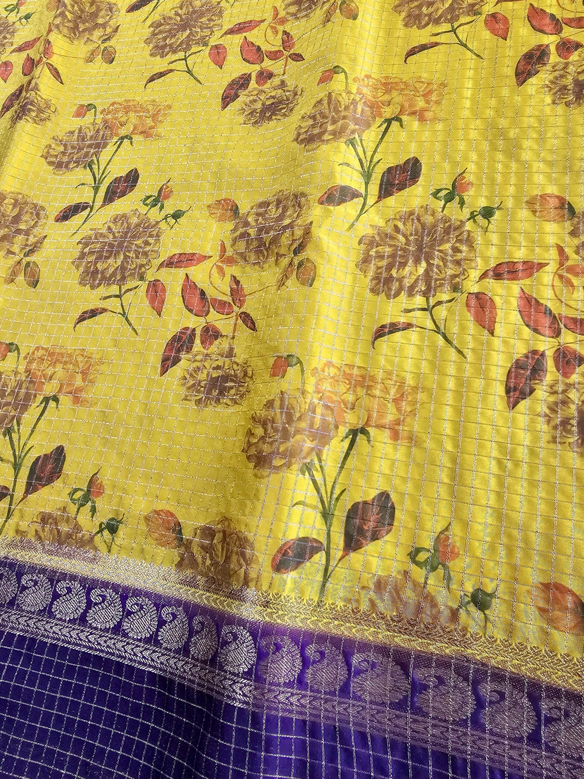Semi Mysore Crepe Digital Check Print - Image 2
