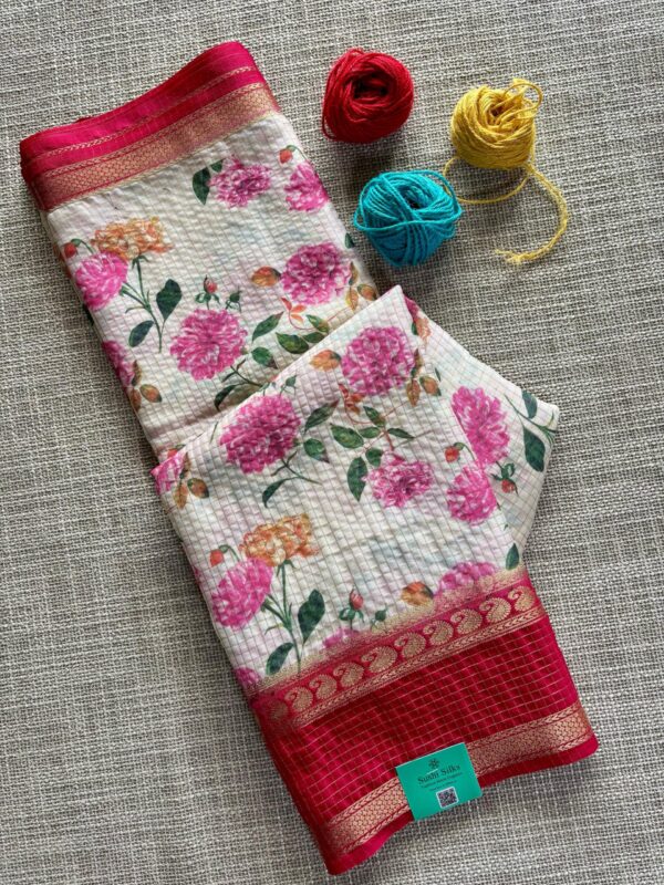 Semi Mysore Crepe Digital Check Print