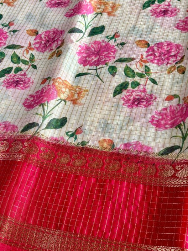 Semi Mysore Crepe Digital Check Print - Image 2