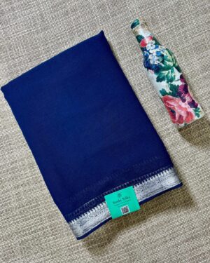 Chiffon Silver Zari Border