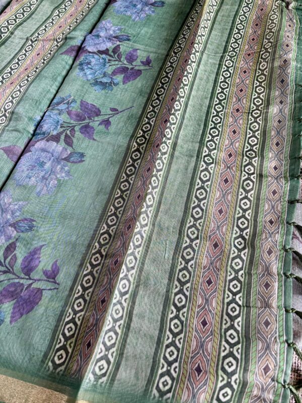Linen Printed Zari Border - Image 3