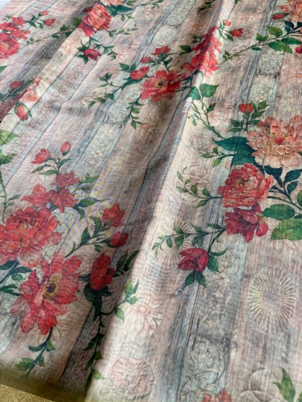 Linen Printed Zari Border - Image 2