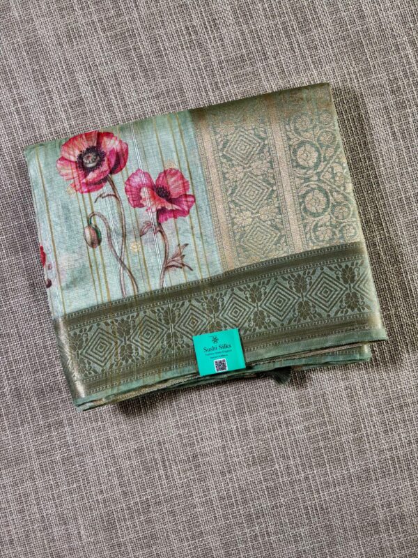 Linen Printed Zari Border