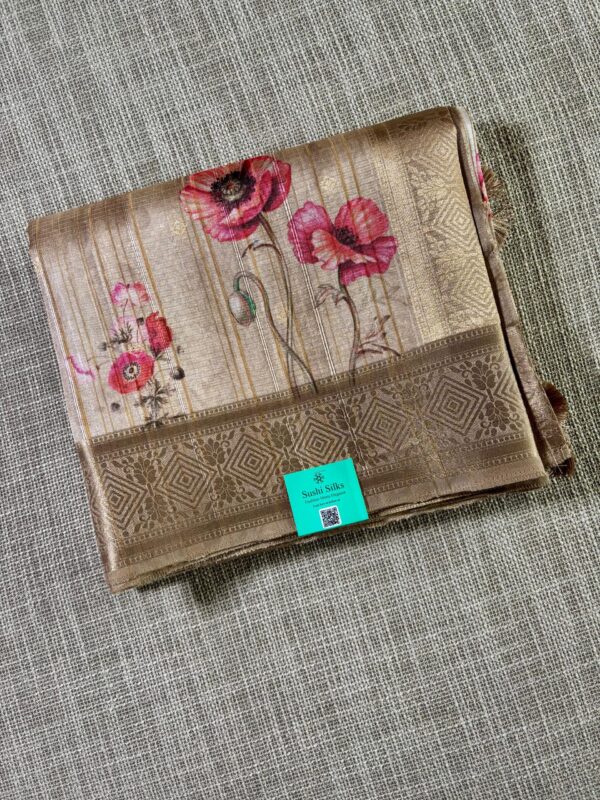 Linen Printed Zari Border